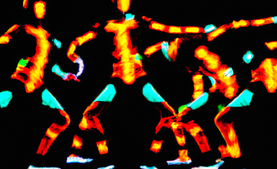 DALL·E 2022-09-14 14.59.04 - human dance synchronization in neon